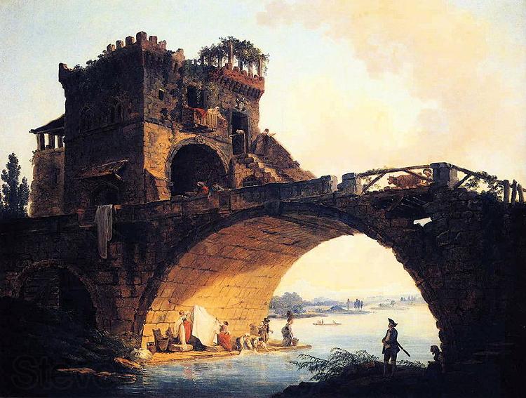 Hubert Robert The Old Bridge France oil painting art